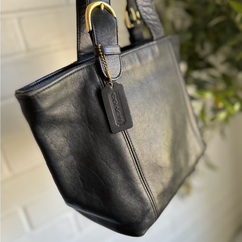 Coach Vintage Oroton Classic Black Leather Tote bag - Picture 9 of 11